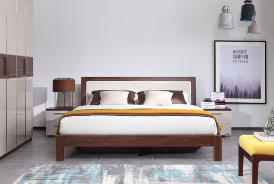 Italian minimalist Style Queen Size Bed / 61806-2